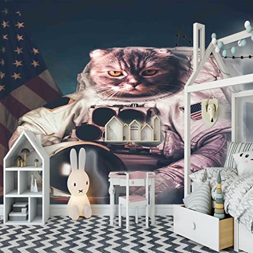 Papier Peint Toison 3D Chat Astronaute Revêtement Mural Haute Résolution - 4
