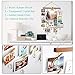 Olakee Photo Display Picture Frame Collage by Multi Photo Display with 20 Clips, Aged Walnut Wood Golden Chain with Crystal Pendant 16×29 inch (Brown)