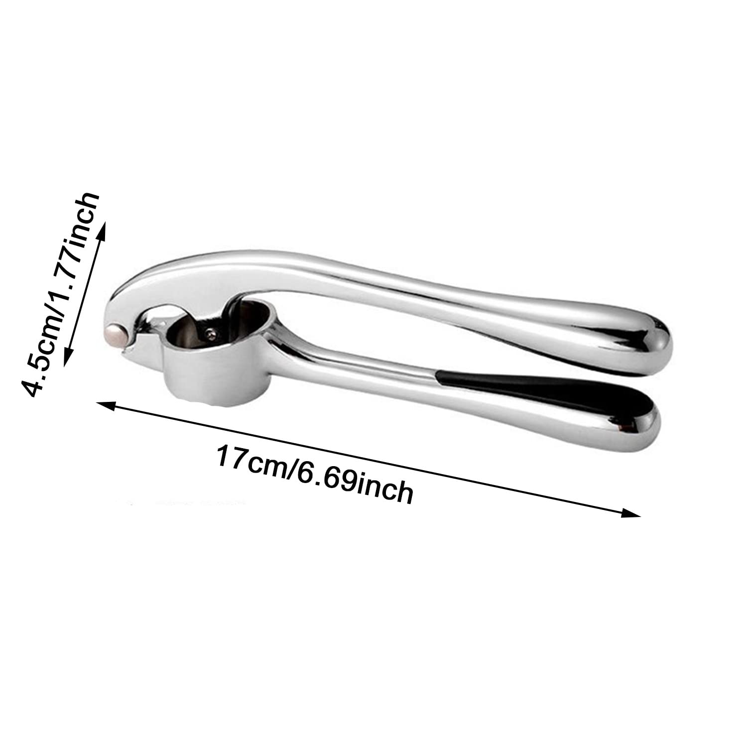 Schiaccia Aglio In Acciaio Inox Curvo - Manuale, Nero, Marca Generica - Foto 2
