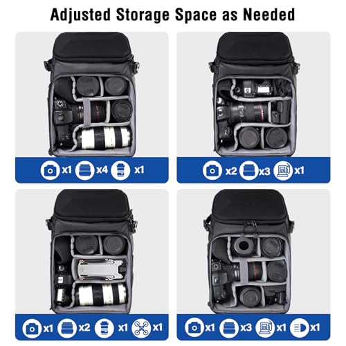 Mochila para cámara DSLR impermeable con soporte para trípode miniatura 3