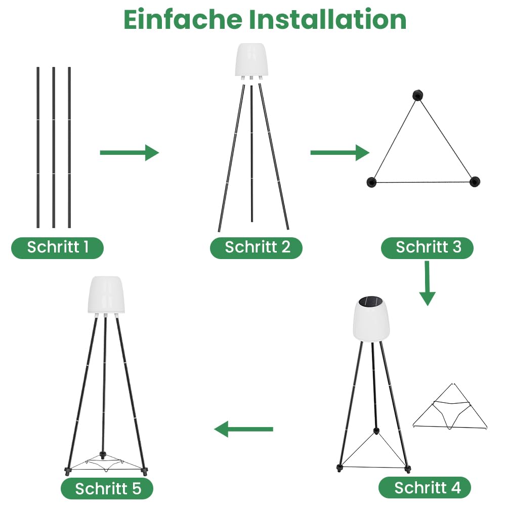 OUSFOT Solar Stehlampe Outdoor mit Blumenständer, RGB und Warmweiß, Wasserdicht Akku Stehlampe Kabellos für Nachhaltige Terrasse Beleuchtung, Solar Stehleuchte für Garten, Swimmingpool, Innenhöfe