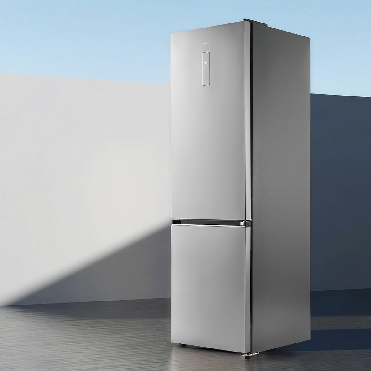 Cecotec Kühl-Gefrierkombination Bolero CoolMarket Combi 405 WL Elite Inox D. 405 L, 199,5x59,2 cm, Total No Frost, Inverter Plus, 37 dB, Fast Cooling & Freezing, LED-Display, Energieklasse D