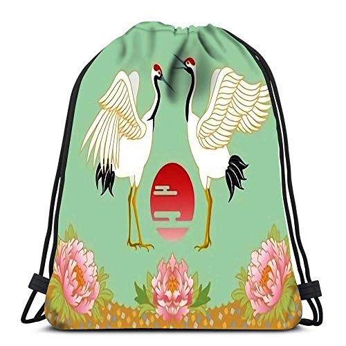 Mochilas con cordón Grúa Japonesa y Bolsas de Gimnasio de Viaje Sunrise de Hombro