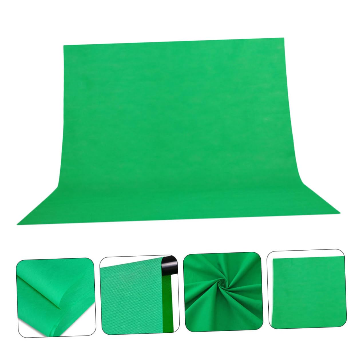 Fondo de Fotografía Verde 2.1x1.6m de Tela Lisa Acabado Mate para Filmación y Video Educativo en Estudio Profesional