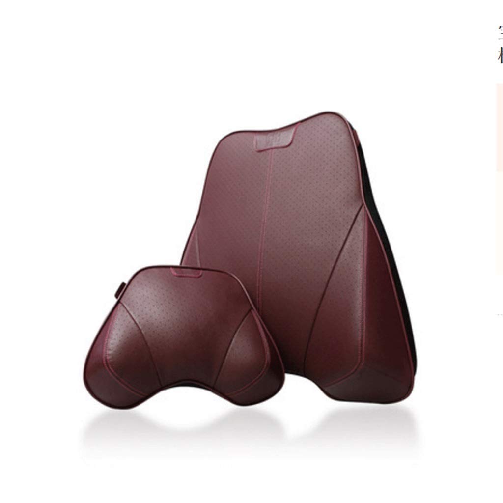 Coussin lombaire voiture cuir - Oreiller appui-tête cervical et taille pour siège auto