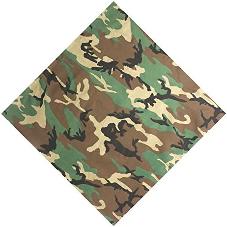 xsby Camouflage Army Camo Bandana, 12 Pack Multi-Purpose Cotton Cowboy Bandanas Headband for Men and Women Camouflage