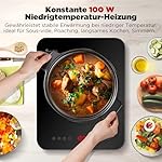 Induktionskochplatte, Induktionskochfeld 1 Platte, 23 mm Ultradünn, Zwei Lüfter, 2100W Induktionsplatte mit Multi-Sicherheitsschutz, 10 Heizstufen, Timer-Funktion, Kindersicherung – Bild 4