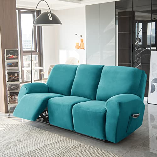 Funda de sofá reclinable de terciopelo premium ajustable de 1 a 3 plazas 3