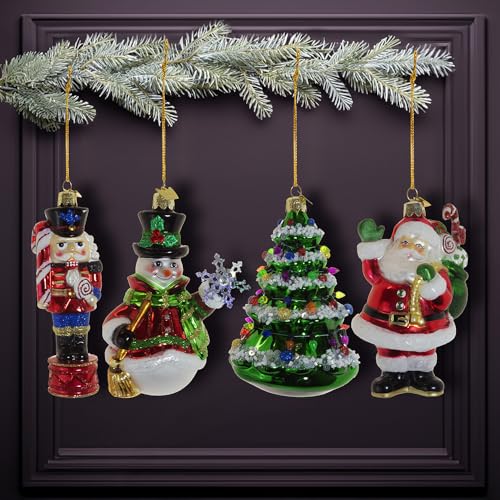 Décorations de Noël en verre lot de 4 à offrir pour les fêtes