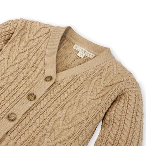 Image of Hope & Henry Girls' Long Sleeve Fancy Cardigan Sweater with Stripe Trim