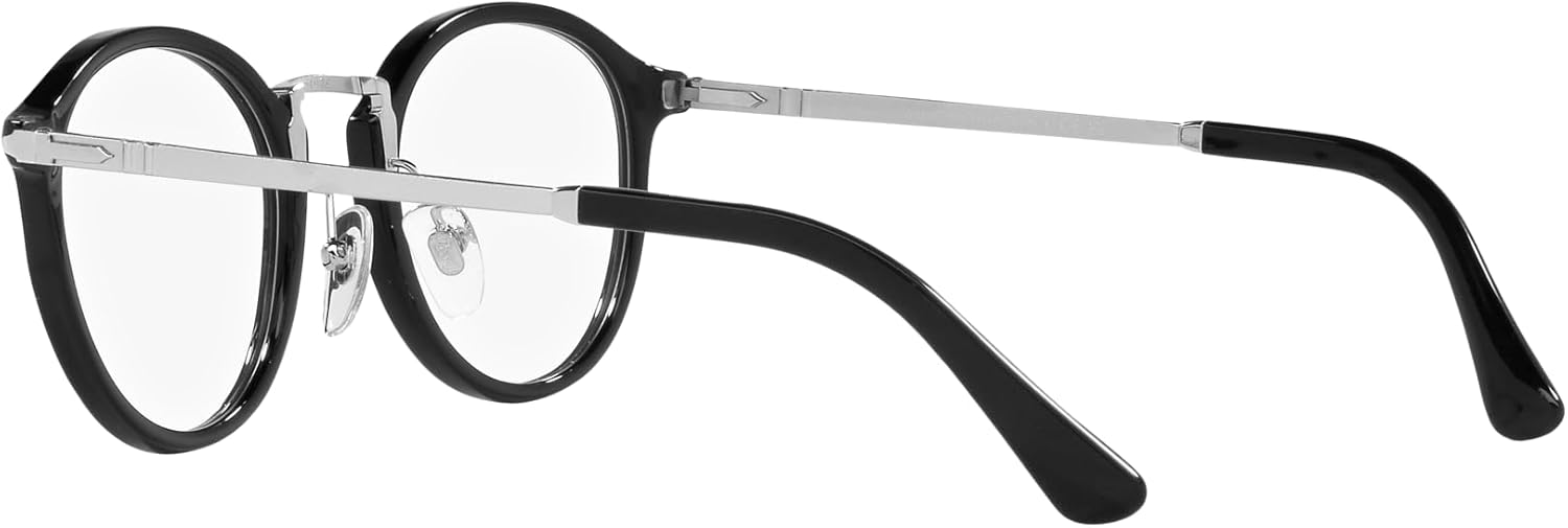 Persol Po3309v Round Prescription Eyewear Frames Black/Demo Lens 49 Millimeters image 5 of 7 B0BXFQG5XK