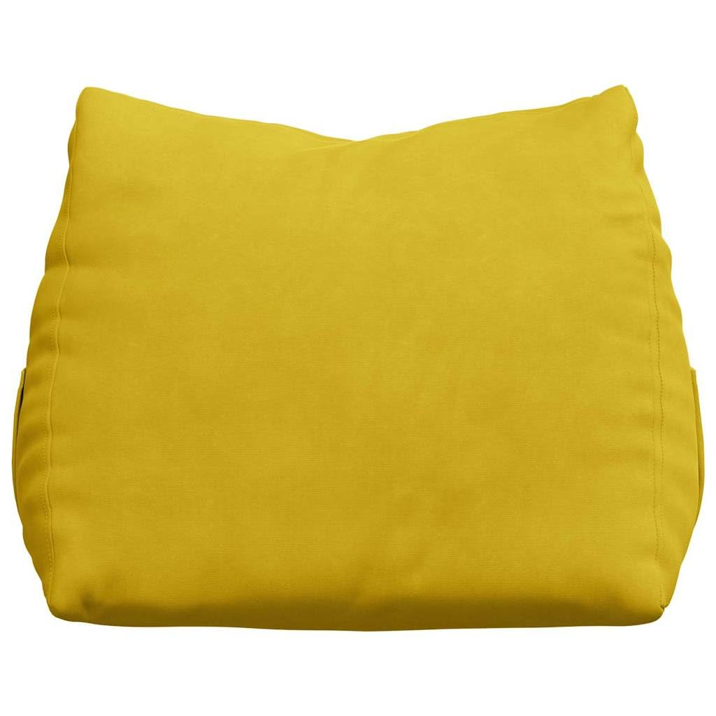 Cuscino per schienale 45 x 20 x 35 cm, in tessuto a coste, comodo cuscino lombare per divano, poltrona e ufficio, giallo, con rivestimento sfoderabile e cerniera