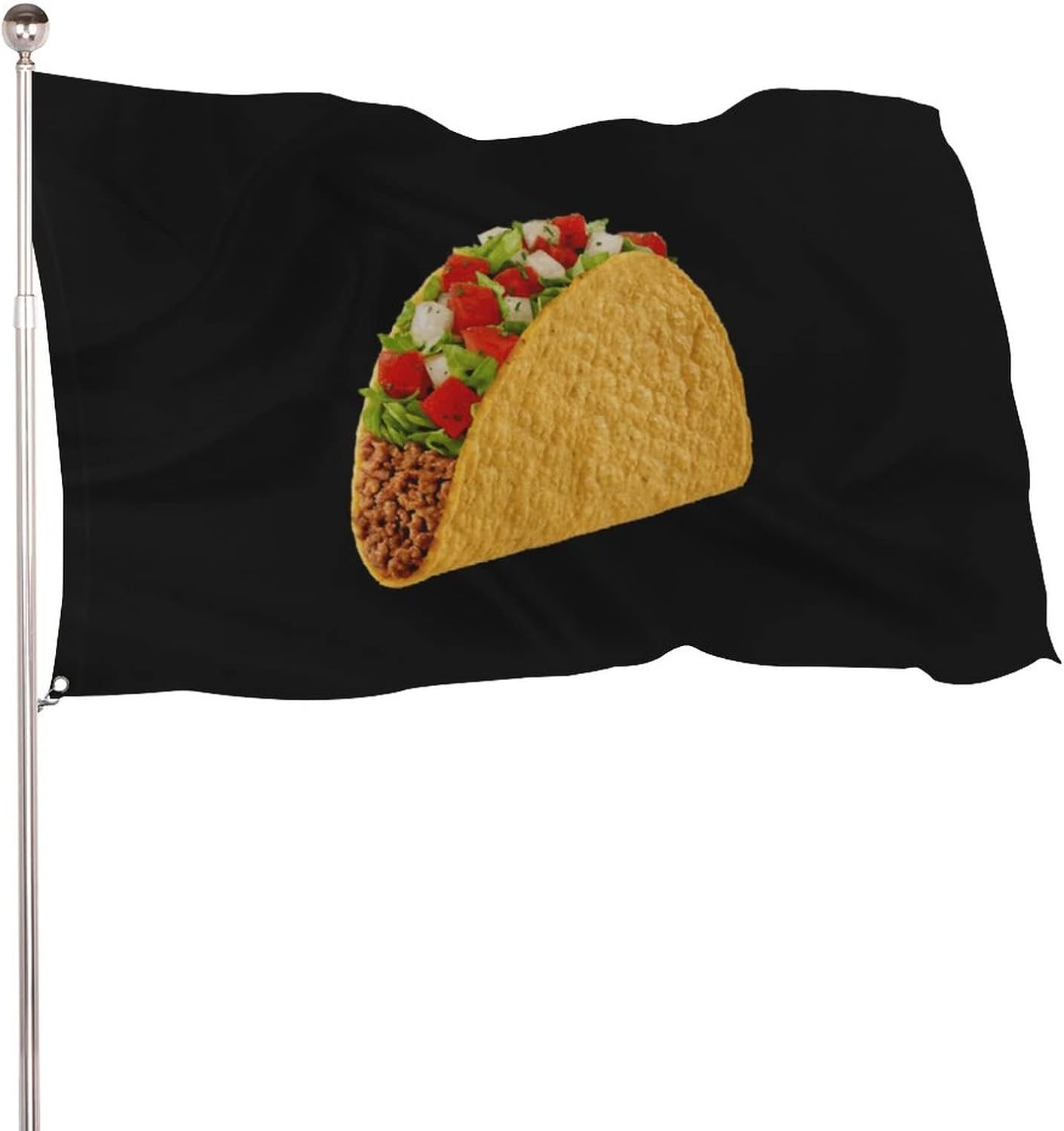 Taco Large Banner Flag Decorations for Indoor Outdoor Garden Yard with Brass Grommets 3x5Ft, 4x7Ft 47x70 in