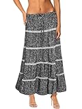 Design : jupe longue élégante, jupe trapèze, taille élastique, jupe maxi, l'ourlet fluide flotte doucement pendant que vous bougez, montre parfaitement votre silhouette pour la rendre plus délicate et féminine