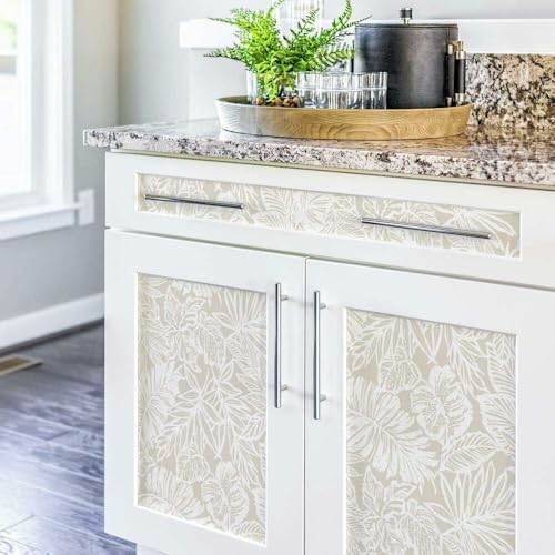 Image of Peel and Stick Wallpaper Floral Watercolor Flowers Vinatge Pattern Design Tropical Palm Leaves Wallpaper Contact Paper Botanical Wallpaper Removable Wall Decor Self Adhesive 16.5By87INCH