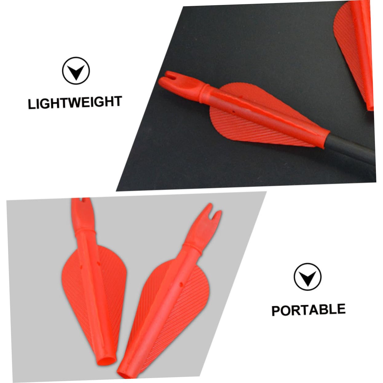 Abaodam 1set Plastic Arrow and Nocks Durable Training Accessories for Archery Practice Lightweight and Portable for Outdoor Hunting Training 10pcs