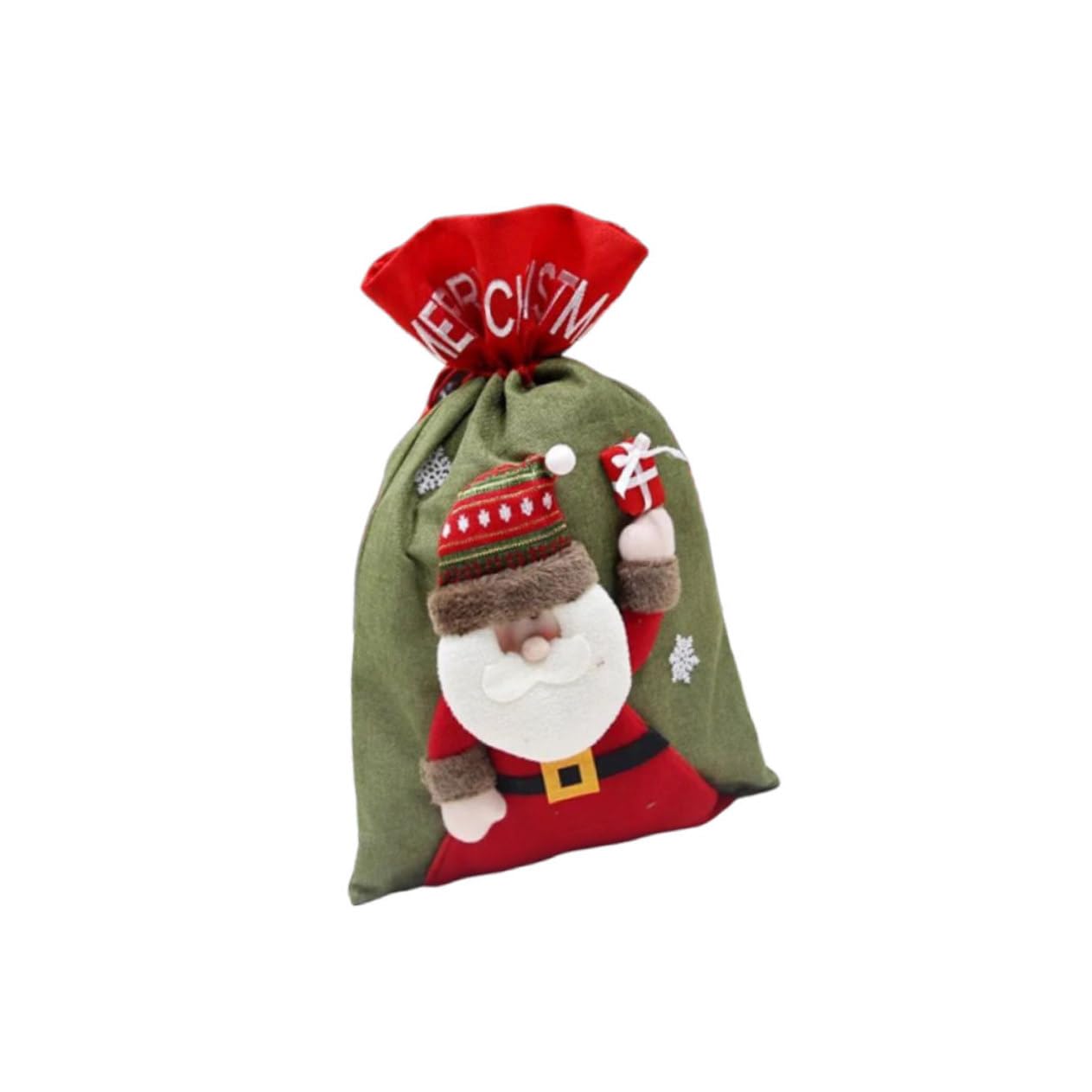 Mobestech 2 Bolsas De De Navidad Bolsa De Dulces Para Muñecas 3d Bolsa De Almacenamiento De Papá Noel Bolsa De Almacenamiento De Dulces Para Fiestas De Navidad