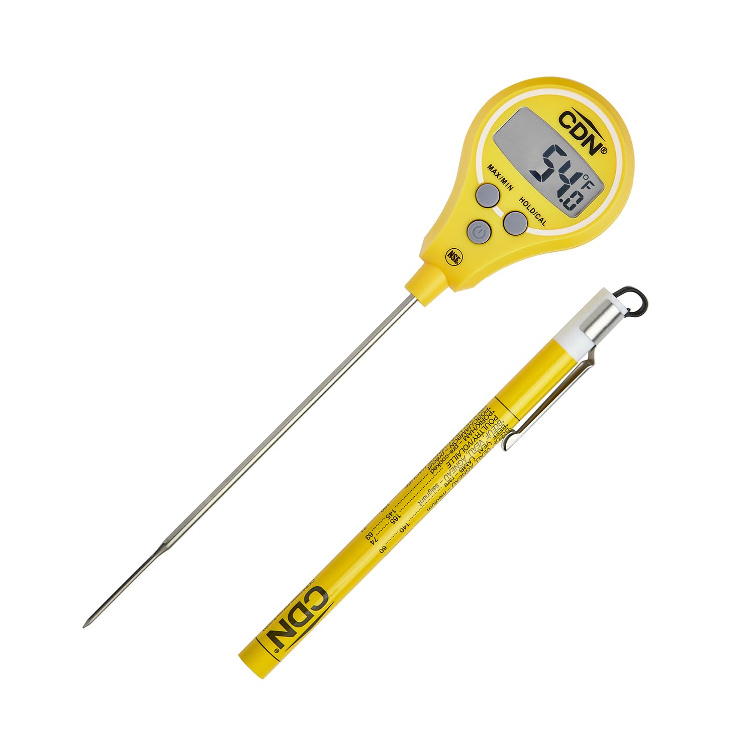 CDN Digital Lollipop Thermometer - Thermistor Thermometer with 4 Second Response Time, 4.3" Stem, Yellow