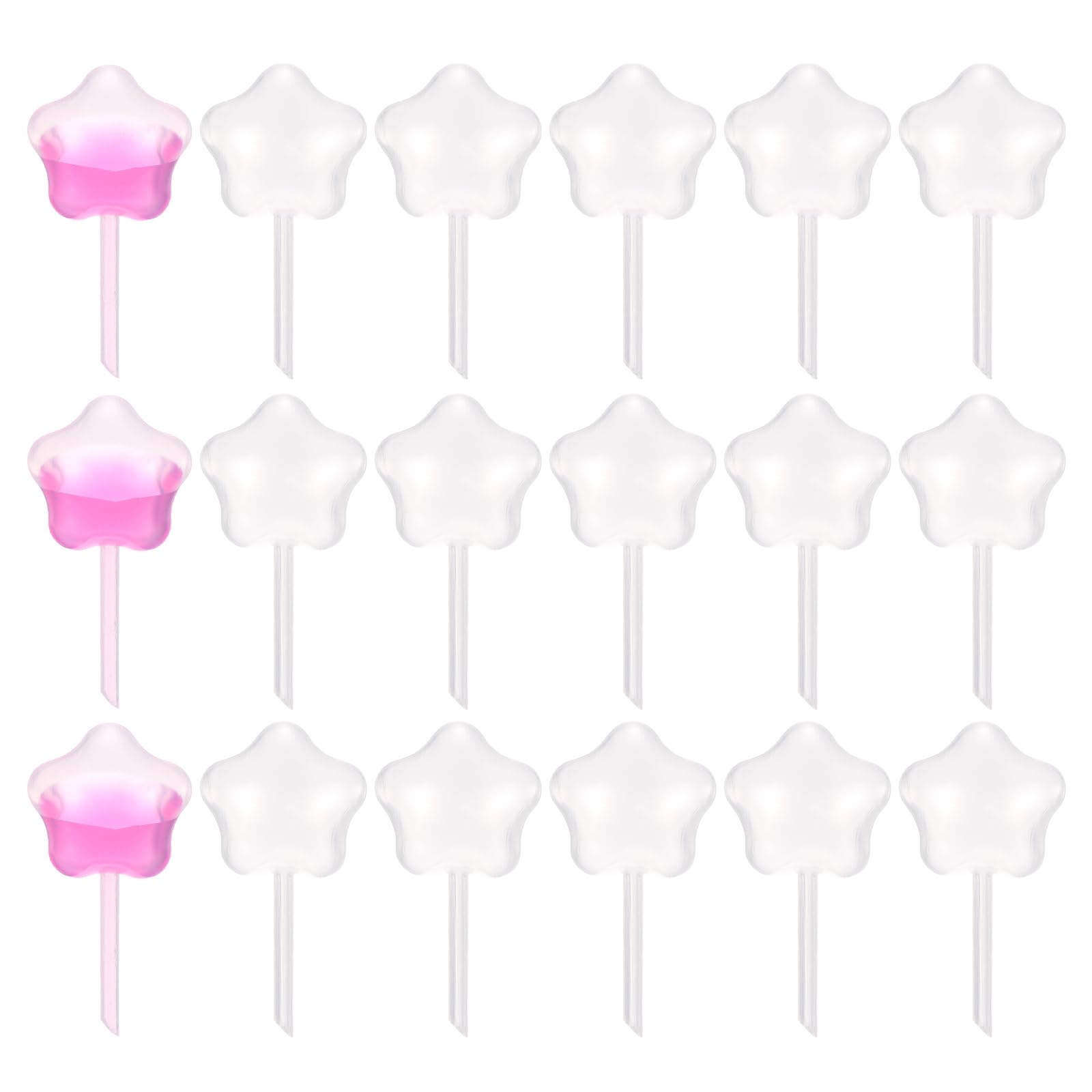 PATIKIL Cupcakes Pipettes, 50 Pcs 4ml Disposable Plastic Dessert Pipettes Strawberry Pipettes Squeeze Transfer Pipettes Droppers for Cupcakes Mini Cakes Desserts, Clear, Star Shape