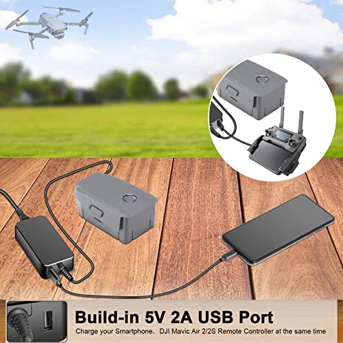 Hky Replacement Dji Charger 60W For Dji Mavic 2 Zoom, Mavic 2 Pro,Mavic 2 Enterprise Drone Quadcopter Battery Charger Accessory Cp.ma.00000039.01 With 5V Usb Interface For Charing Remote Controller #TOP3
