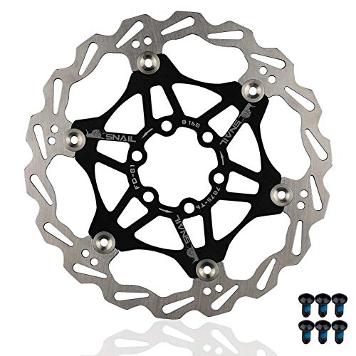 Rotor de Freno de Disco de Bicicleta de Acero Inoxidable, 160 mm Flotante accesorios de Bicicleta para para la mayoría de las bicicletas de carretera Bicicleta de montaña BMX MTB, con 6 Tornillos