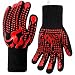 BBQ Gloves, 800°C Extreme Heat Resistant Oven Gloves with Fingers for Grilling, Silicone Non-Slip Long Kitchen Gloves for Cooking, Baking, Cutting – BBQ Gifts for Men Women (Set of 2)