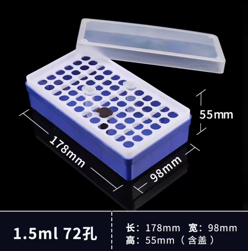 Caja de plástico for Tubos de microcentrífuga de 1,5 ml, Caja de Tubo for centrífuga de Laboratorio de 50/72/100 Posiciones