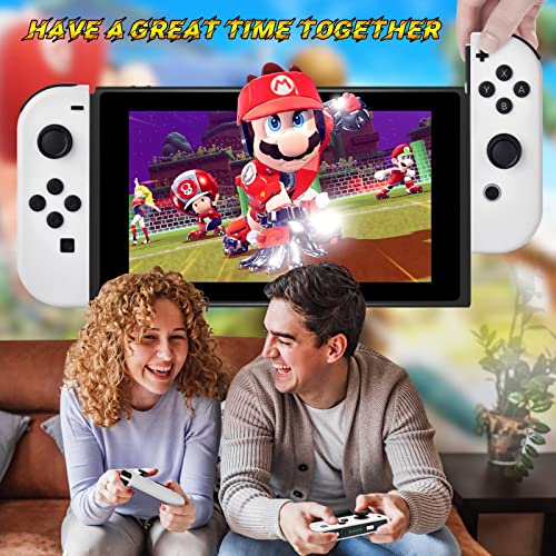 Topad Joy Cons For Nintendo Switch, Wireless Remote Joy Cons Replacement For Ntendo Switch Controller, White Joy Cons L/R Controller Compatible With Switch Joycon/Lite, Support Dual Vibration #TOP5