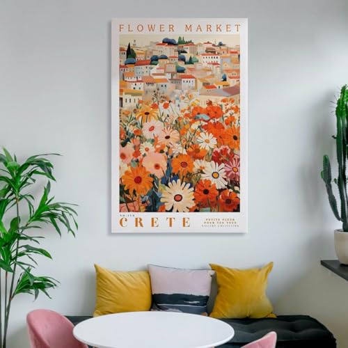 Marché aux fleurs de Crète impression haute définition sur toile