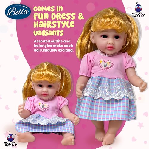 Image of Bella Doll 12-Inch Big Size Lifelike Baby Girl Toy Doll - Soft Vinyl, Realistic Hair & Cute Dress playset for Kids | Toys for Girls | Dolls for Girls