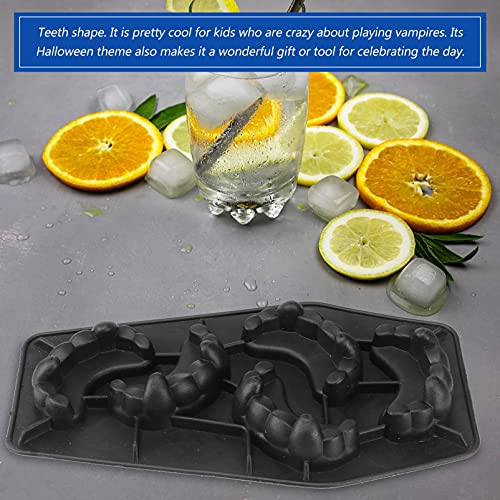 Veemoon 3D Ice Cube Mold Silicone Tray, Halloween Ice Cube Mold Vampire Teeth Ice Cube Tray Candy Halloween Mold Ice Maker Diy Kitchen Accessories #TOP7