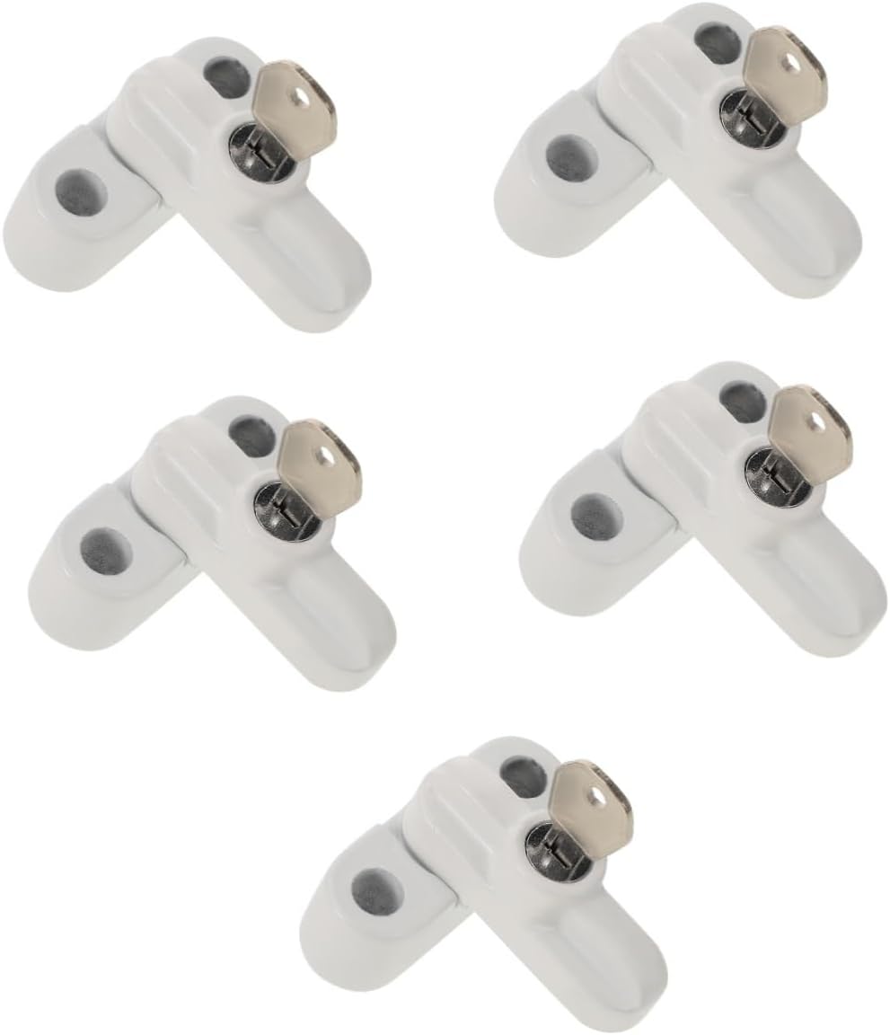 Gadpiparty 5sets Sliding Window Sash Lock Key Window Lock for Safety and Security Easy Installation and Stylish Design