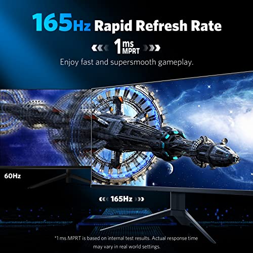 Jlink Gaming Monitor 27 Inch 1080P 165Hz Computer Monitor, 1Ms(Mprt) Flicker-Free Low Blue Light Hdr Frameless Pc Monitor With Hdmi Displayport, Freesync & G-Sync Compatible, Tiltable & Vesa Mountable #TOP1