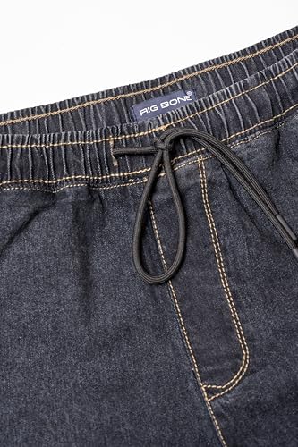 Image of Men's Comfort Fit Denim Lycra Joggers Jeans Stretchable High Rise Relaxed Fit Available in Dark Blue Navy Blue Light Blue Full Length Soft Fabric Machine Wash