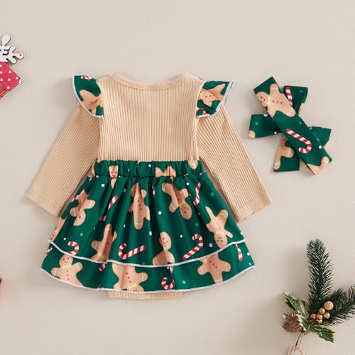 FIOMVA Baby Girl Clothes Infant Shamrock Bubble Smocked Romper Newborn Cute Long Sleeve Bodysuit Toddler Spring Outfit4