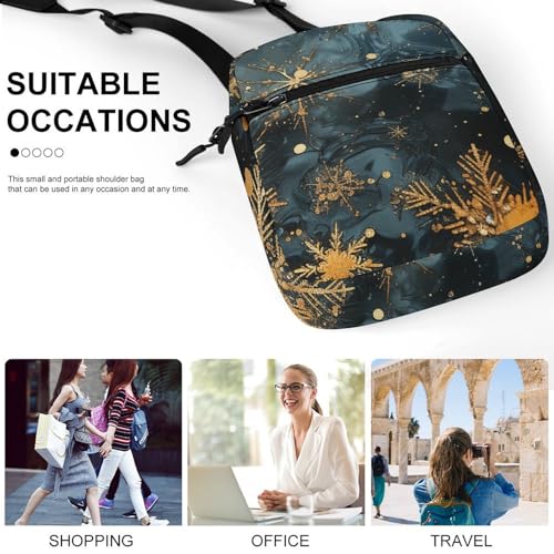 Satchel Tote Bag Messenger Bag Snowflake Pattern Printed Mini Sling Bag Purse Suitable for Work Travel4