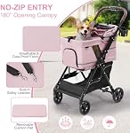 Pet Stroller for Small Medium Dogs Cats with 4 Wheels, Max Load 44 lbs, Easy Folding, Compact Portable, Dog Carriage Stroller, Pink