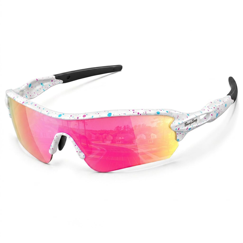 BangLong Polarized UV400 Sports Sunglasses with 5 Lenses for Men Women