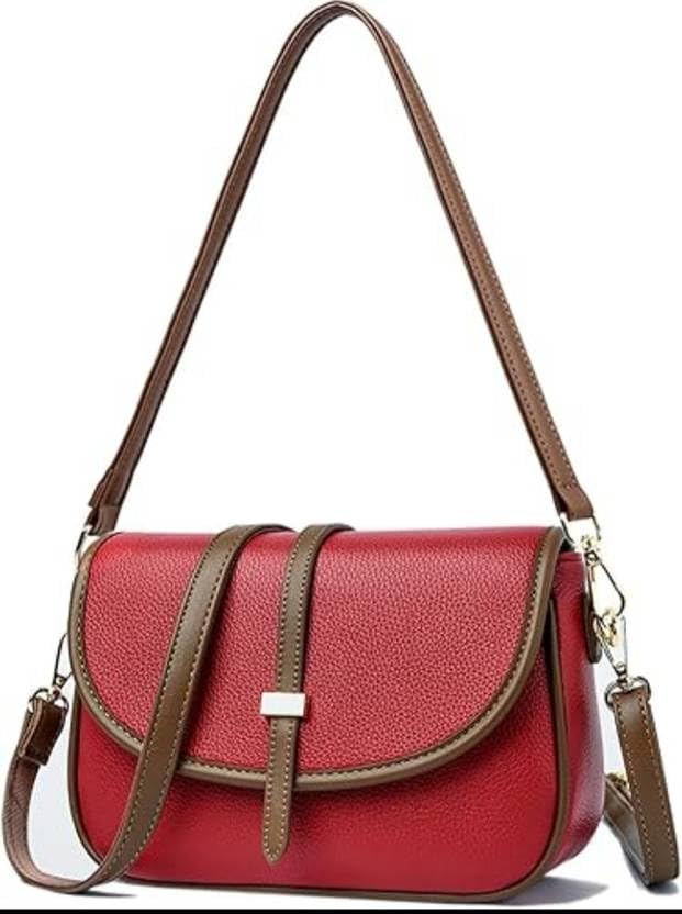 Women Stylish Sling Bag | PU Leather Shoulder Bag for Ladies | Trendy Crossbody Handbag for Daily Use-Red-image-17