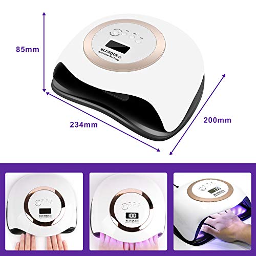 AYITOO 168 W nageldroger, uv-lamp, goudkleurig, led-uv-lamp voor gelnagels, professionele nagellak, nagellamp met 4… - Afbeelding 3