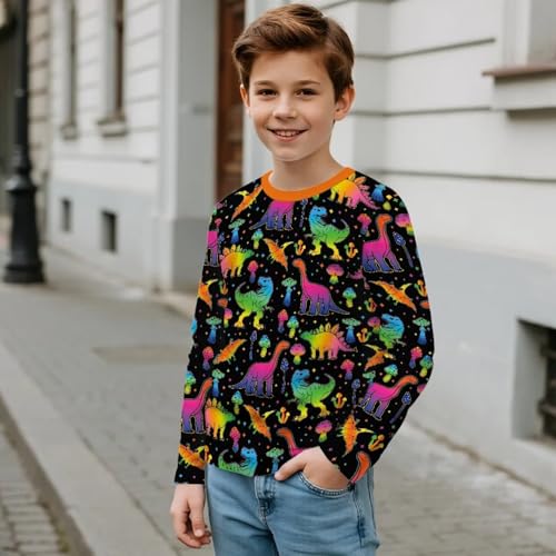 Image of Uourmeti Long Sleeve Tops for Boys Graphic T Shirts Teen Girls Active Pullover Tees