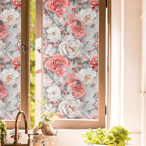 Vinilo decorativo para ventana 40x300 cm color rosa marfil