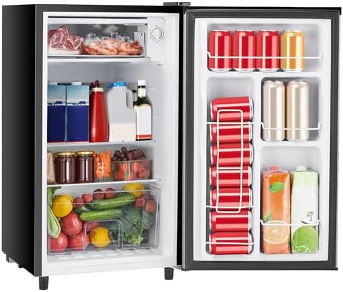 Sweetcrispy 3.2 Cu.Ft Mini Fridge with Freezer Small Refrigerator...