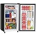 Sweetcrispy 3.2 Cu.Ft Mini Fridge with Freezer Small Refrigerator Single Door Adjustable Thermostat Energy-efficient Low Noise, Compact Fridge for Bedroom, Office, Dorm (Silver Door)