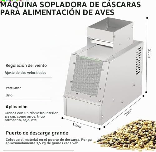 Máquina limpiadora de semillas de pájaro, divisor eléctrico de cáscara soplada de grano de velocidad ajustable, 30-40 kg/h, máquina de cribado de cereales