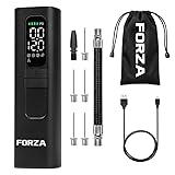 FORZA Digital Ball Pump│Rechargeable Electric Air Pump with LED Torch - Includes Needles & Flexible Hose – Portable Football, Rugby, Basketball & Netball Inflator