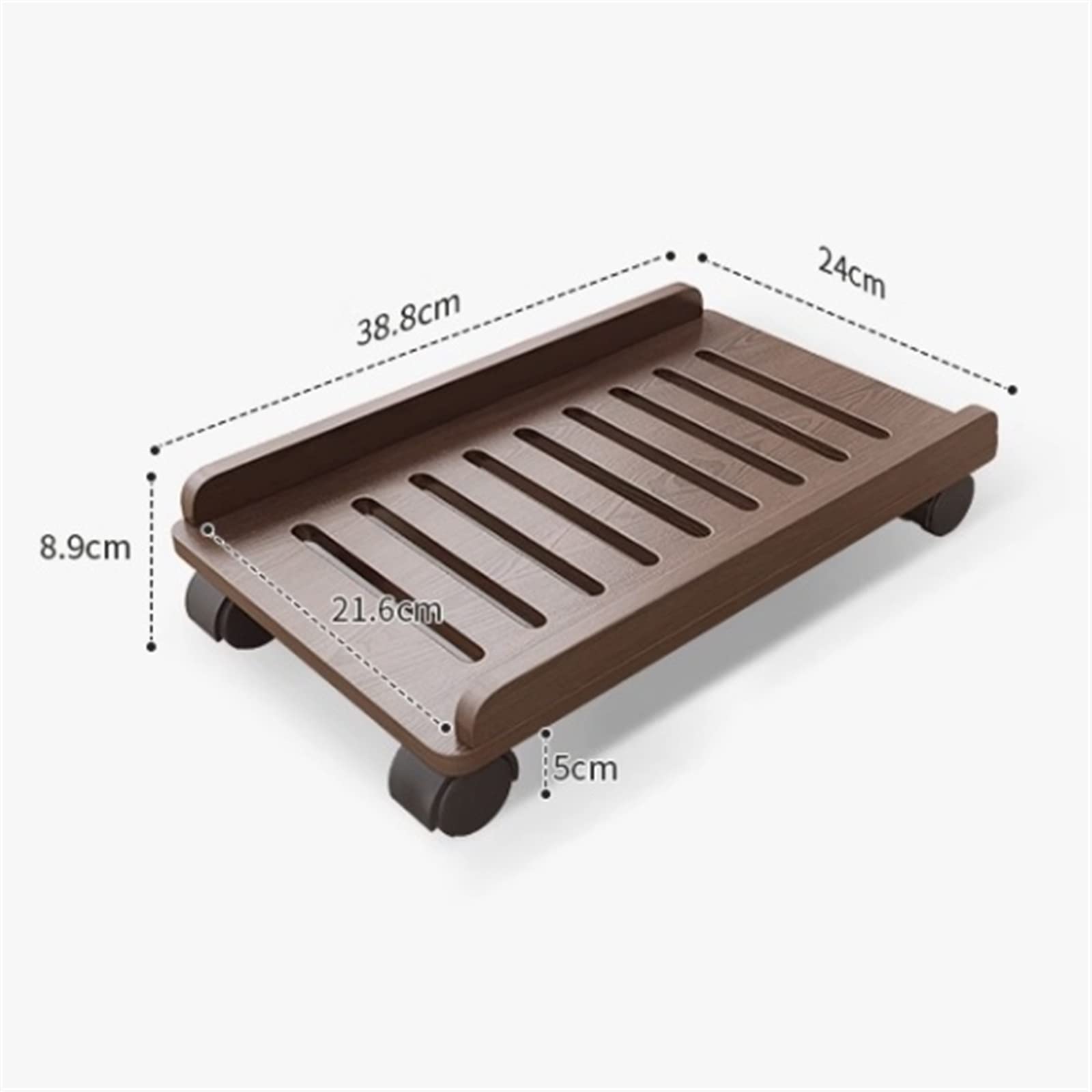 Supporto per CPU Mobile per PC Tower sotto la scrivania, Carrello Porta CPU in Legno, Supporto da Pavimento per Case PC con 4 Ruote girevoli, Adatto alla Maggior Parte dei Supporti,Brown