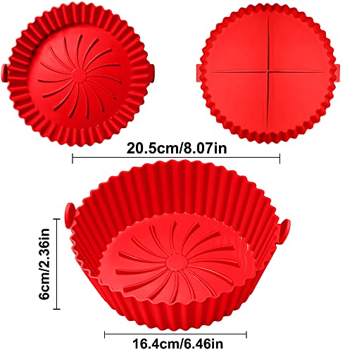 Image of Air Fryer Silicone Pot 7.5in Air Fryer Liners Round Baking Pan for Microwave Oven Roaster Reusable Airfryer Accessories Silicone Cake Pan DIY Pizza Nonstick Bakeware Kitchen Baking Supplies