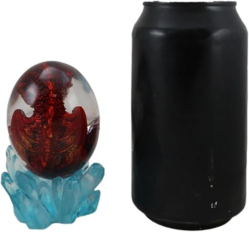 Miniatura 7 de Ebros Gift Fantasy Land of the Dragons - Figura decorativa de huevo de cristal acrílico con base de cristales azules, 3.5 pulgadas de alto,