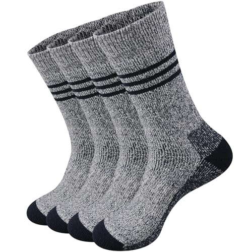 GKX Meias masculinas de lã merino com absorção de umidade ao ar livre para caminhadas e trabalho pes